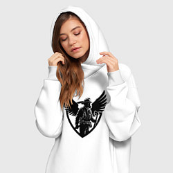 Женское худи-платье Огненный страж с крыльями, цвет: белый — фото 2