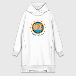 Женское худи-платье OKC basketball, цвет: белый