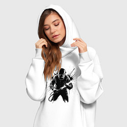 Женское худи-платье Сварщик с плазмой, цвет: белый — фото 2