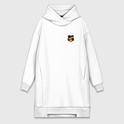 Женское худи-платье ФК Урал - маленький логотип, цвет: белый