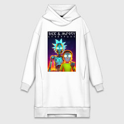 Женское худи-платье Cyborg Rick and Morty - ai art fantasy, цвет: белый