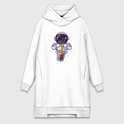 Женская толстовка-платье Космический бабл-чай