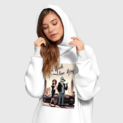 Женское худи-платье Бендер в Нью-Йорке - любовная история, цвет: белый — фото 2