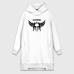 Женское худи-платье Капоэйра танец с крыльями, цвет: белый