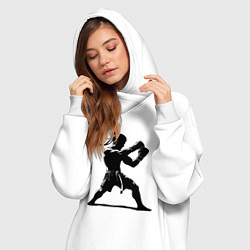 Женское худи-платье Тайский боксер, цвет: белый — фото 2