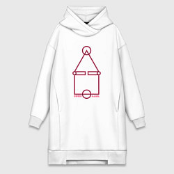 Женское худи-платье Стиль игры в кальмара, цвет: белый