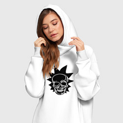 Женское худи-платье Rick skull, цвет: белый — фото 2
