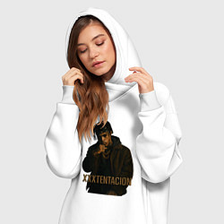 Женское худи-платье XXXTentacion c кулаком, цвет: белый — фото 2