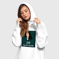 Женское худи-платье Squid game 212, цвет: белый — фото 2