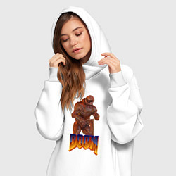 Женское худи-платье Doom солдат, цвет: белый — фото 2