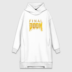 Женская толстовка-платье Doom final gold logo