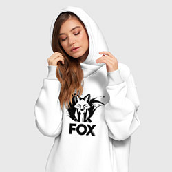 Женское худи-платье Лисьи граффити, цвет: белый — фото 2