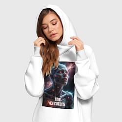 Женское худи-платье The Creators - big space celestial, цвет: белый — фото 2