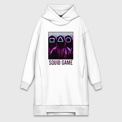 Женское худи-платье Squid game shadows, цвет: белый