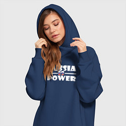 Женское худи-платье Россия это сила, цвет: тёмно-синий — фото 2