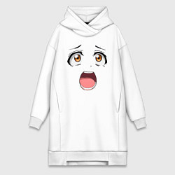 Женская толстовка-платье Удивление anime face - большие глаза