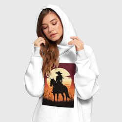 Женское худи-платье Всадница в стиле дикого запада, цвет: белый — фото 2