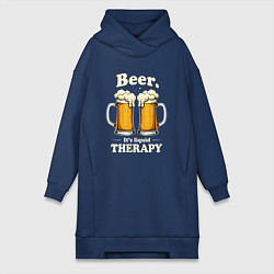 Женская толстовка-платье Beer its liquid therapy