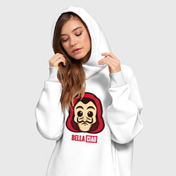 Женское худи-платье Bella ciao man, цвет: белый — фото 2