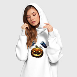Женское худи-платье Зловещая лампа Джека, цвет: белый — фото 2