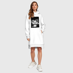 Женское худи-платье Капитолий у высоток, цвет: белый — фото 2
