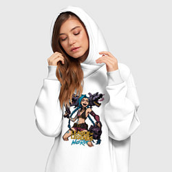 Женское худи-платье Джинкс League of Legends, цвет: белый — фото 2