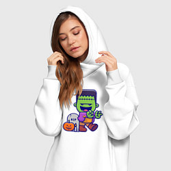 Женское худи-платье Милый Франкенштейн, цвет: белый — фото 2