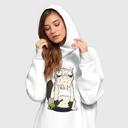 Женское худи-платье Алко кот, цвет: белый — фото 2