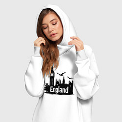 Женское худи-платье Англия: величие Биг-Бена, цвет: белый — фото 2