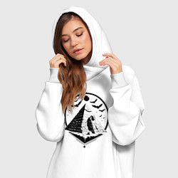 Женское худи-платье Сфинкс в пирамиде, цвет: белый — фото 2