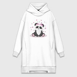 Женская толстовка-платье Панда девочка