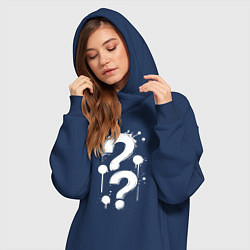 Женское худи-платье Два вопроса, цвет: тёмно-синий — фото 2