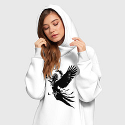 Женское худи-платье Дух индейца с крыльями, цвет: белый — фото 2