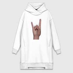 Женская толстовка-платье Жест коза правой рукой