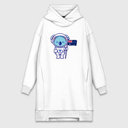 Женская толстовка-платье Коала космонавт