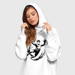 Женское худи-платье Вратарь ловит мяч, цвет: белый — фото 2