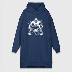 Женское худи-платье Хоккейный вратарь граффити, цвет: тёмно-синий
