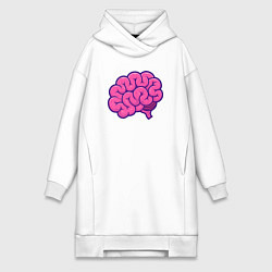 Женское худи-платье Pinky brain, цвет: белый