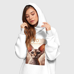 Женское худи-платье Yo - Im Devon Rex, цвет: белый — фото 2