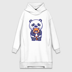 Женская толстовка-платье Две панды