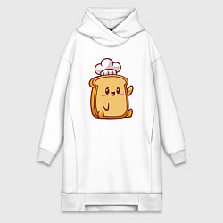 Женское худи-платье Повар хлебушек, цвет: белый