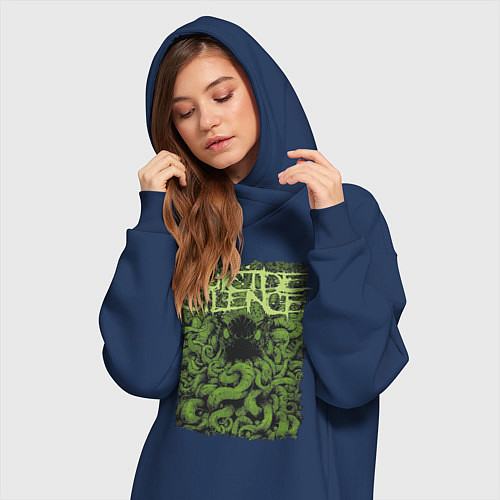 Женская толстовка-платье Suicide Silence / Тёмно-синий – фото 3