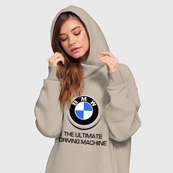 Женское худи-платье BMW Driving Machine, цвет: миндальный — фото 2