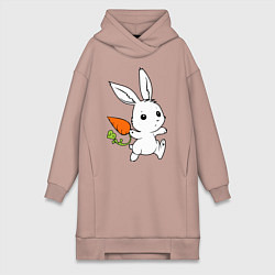 Женская толстовка-платье Зайка с морковкой