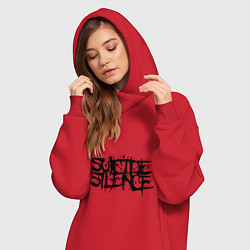 Женское худи-платье Suicide Silence, цвет: красный — фото 2
