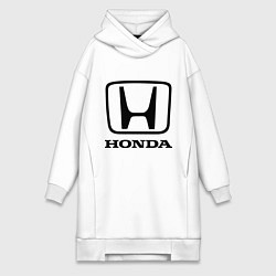Женское худи-платье Honda logo, цвет: белый