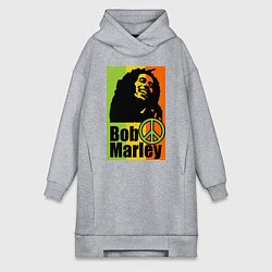 Женское худи-платье Bob Marley: Jamaica, цвет: меланж