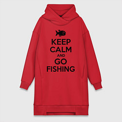 Женская толстовка-платье Keep Calm & Go fishing