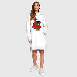 Женское худи-платье Бобер, цвет: белый — фото 2