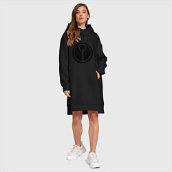 Женское худи-платье Герб Тау, цвет: черный — фото 2